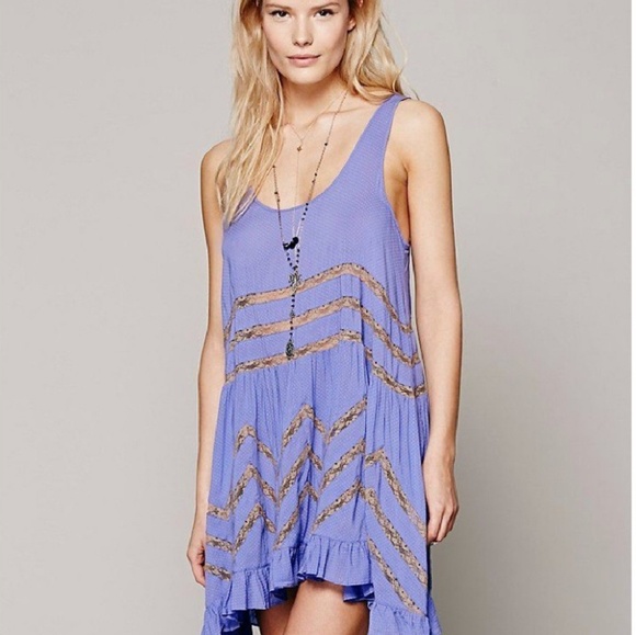 Free People Dresses & Skirts - New Free People Lace Trapeze Slip Periwinkle XS